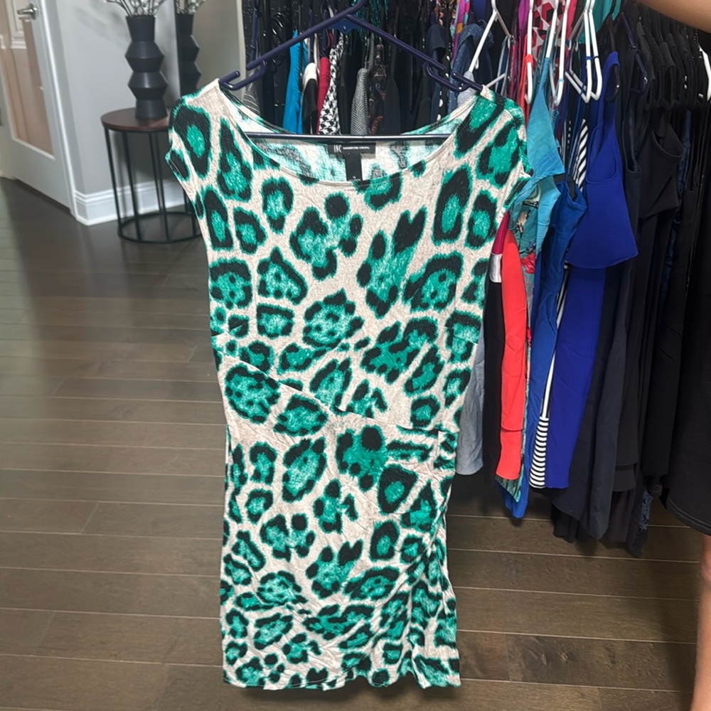 Gorgeous Green/Off White INC Dress M